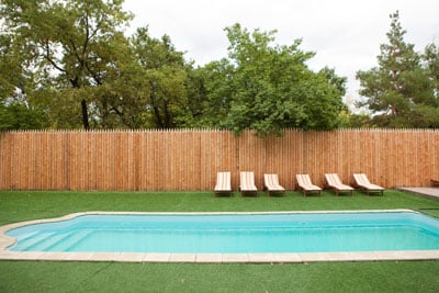 Poolside hot tub relaxation